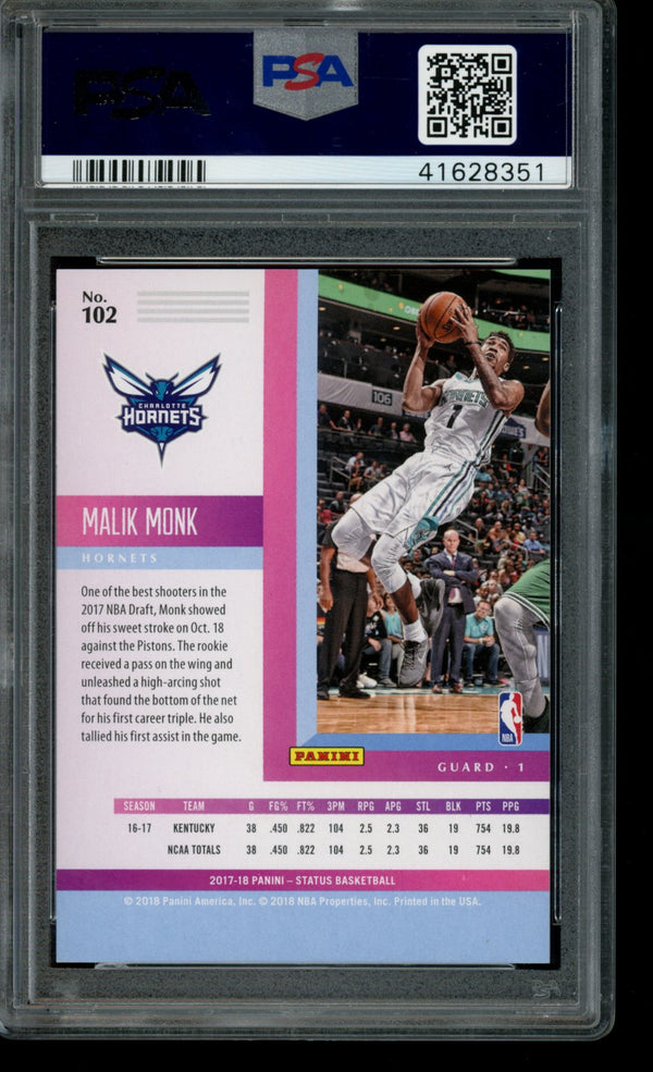 Malik Monk 2017-18 Panini Status Green RC 68/75 PSA 10