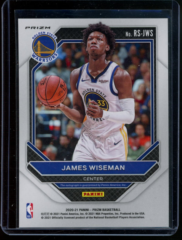 James Wiseman  2020-21 Panini  Prizm  Rookie Signaturs Silver Auto RC