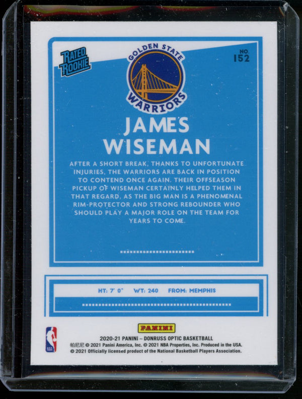 James Wiseman 2020-21 Panini Optic  RC