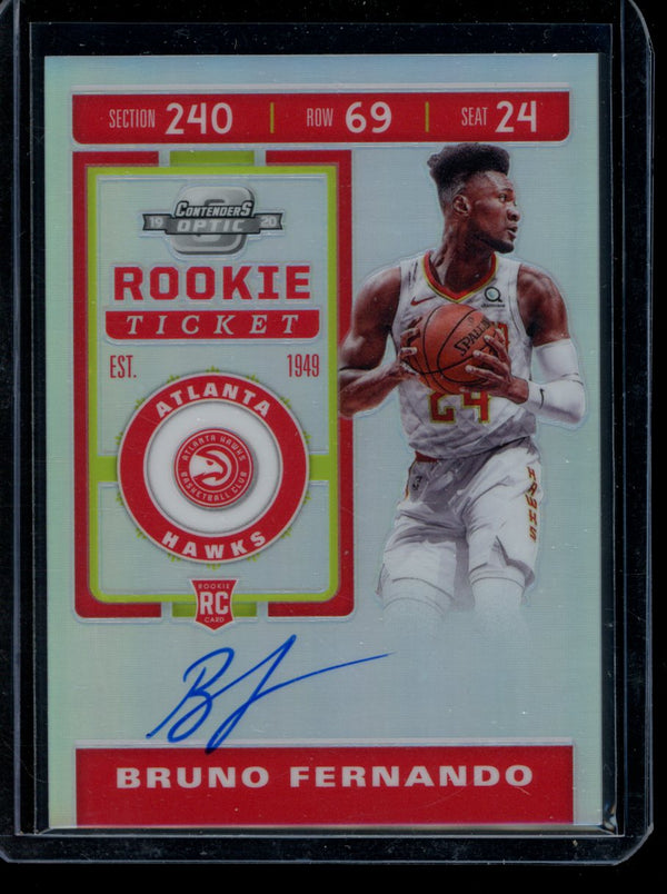 Bruno Fernando 2019-20 Panini Contenders Optic Silver Rookie Auto Ticket RC