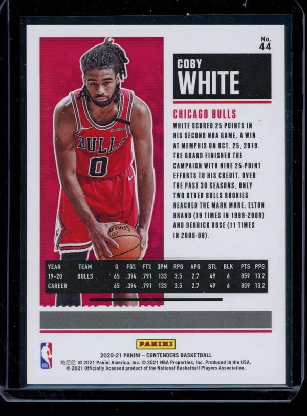 Coby White 2020-21 Panini Contenders Silver Finals Ticket 18/49