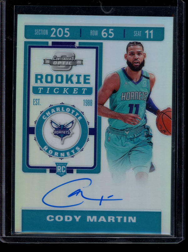 Cody Martin 2019-20 Panini Contenders Optic Silver Ticket Auto RC