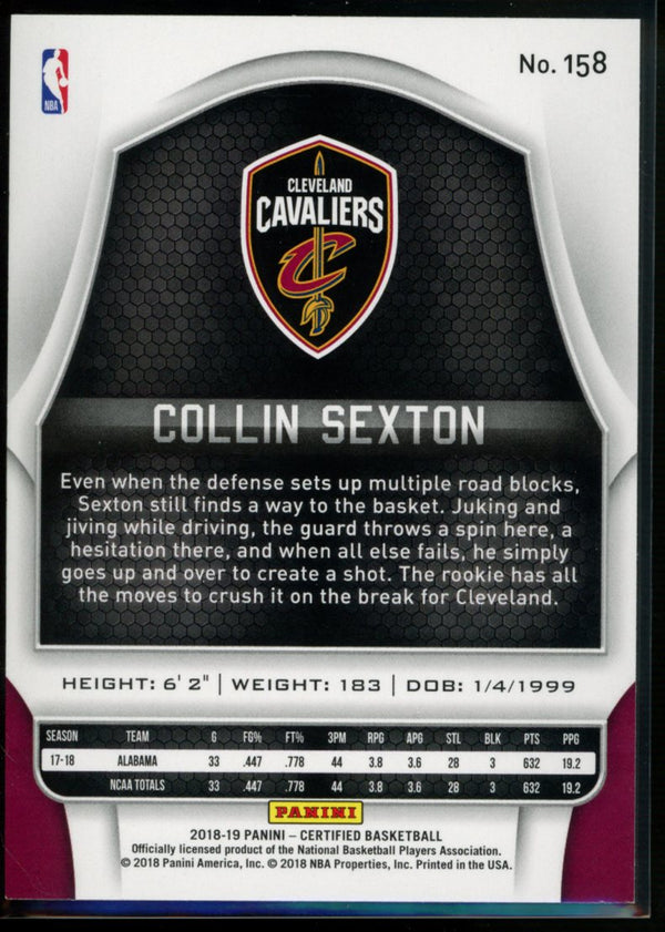 Collin Sexton  2018-19 Panini Certified  RC
