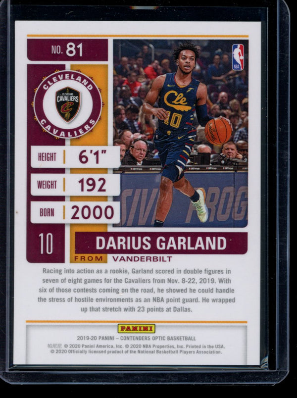 Darius Garland 2019-20 Panini Contenders Optic Season Ticket  RC