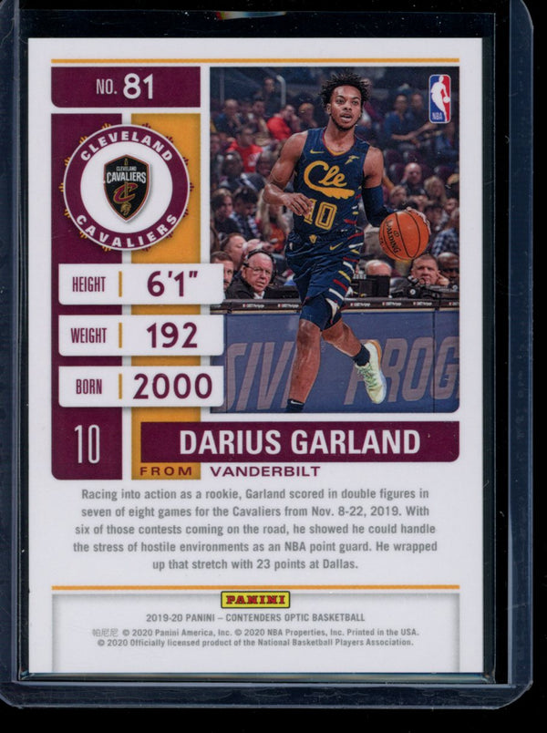 Darius Garland 2019-20 Panini Contenders Optic Season Ticket  RC