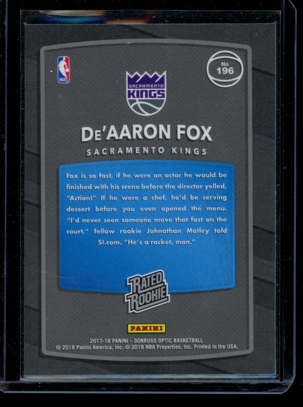 De'Aaron Fox 2017-18 Panini Optic RC