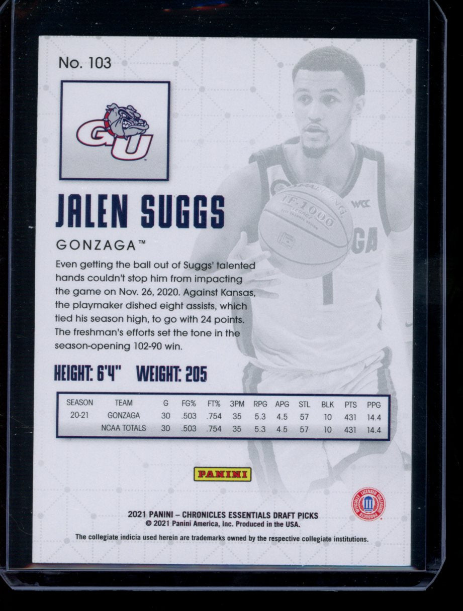 Jalen Suggs 2021 Panini Chronicles Draft Picks Essentials RC