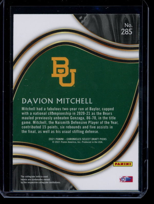 Davion Mitchell 2021 Panini Chronicles Draft Picks Select Courtside RC