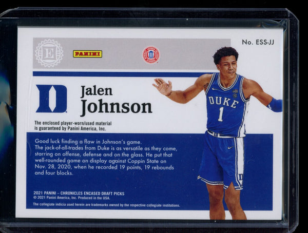 Jalen Johnson 2021 Panini Chronicles Draft Picks Encased Substantial Swatches RC