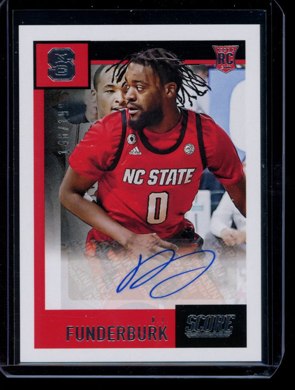 D.J Funderburk 2021 Panini Chronicles Draft Picks Score Auto RC 146/199