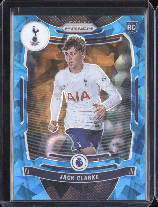 Jack Clarke 2021-22 Panini Prizm Premier League Blue Cracked Ice RC 61/75