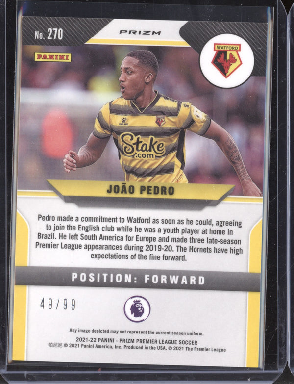 Joao Pedro 2021-22 Panini Prizm Premier League Purple Prizm RC 49/99