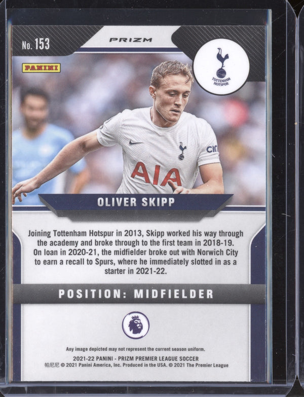 Oliver Skipp 2021-22 Panini Prizm Premier League Silver Prizm RC