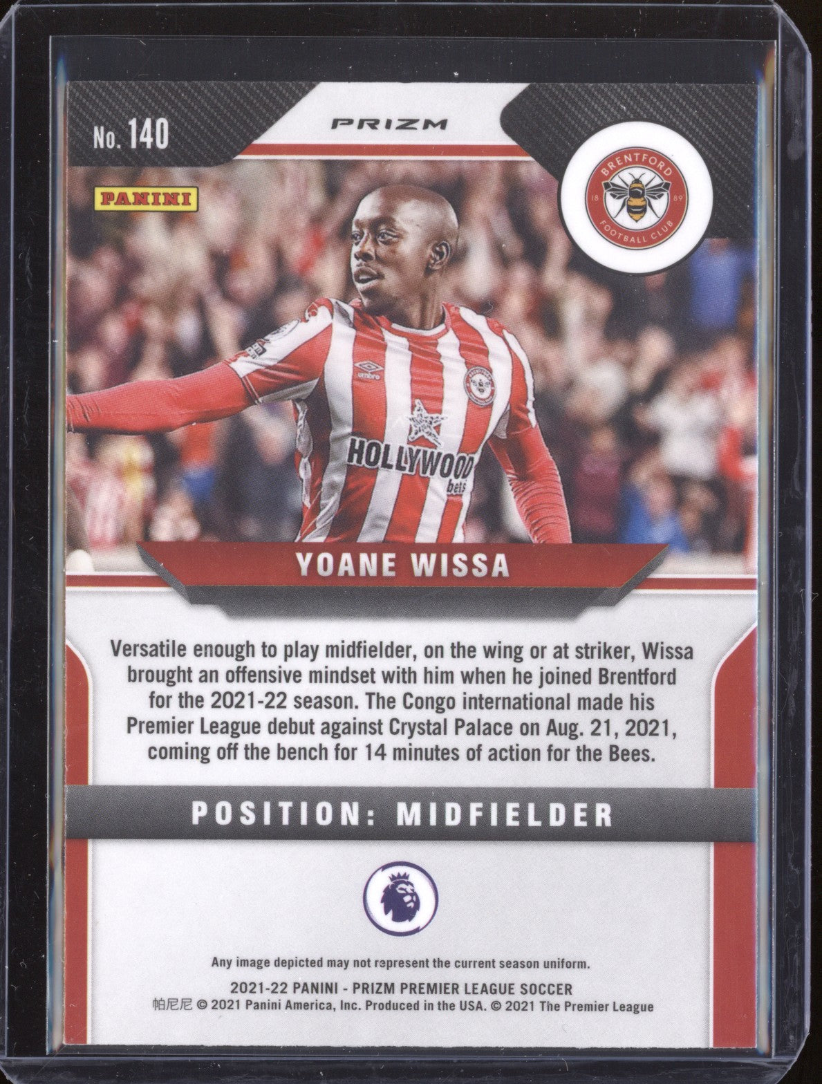 Yoane Wissa 2021-22 Panini Prizm Premier League Silver Prizm RC