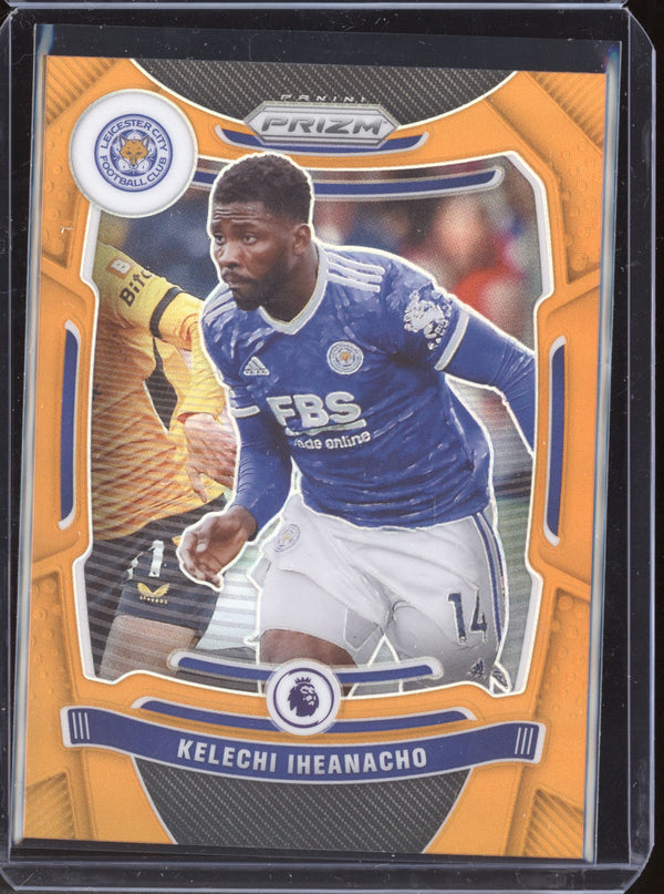 Kelechi Iheanacho 2021-22 Panini Prizm Premier League Orange Prizm 12/25