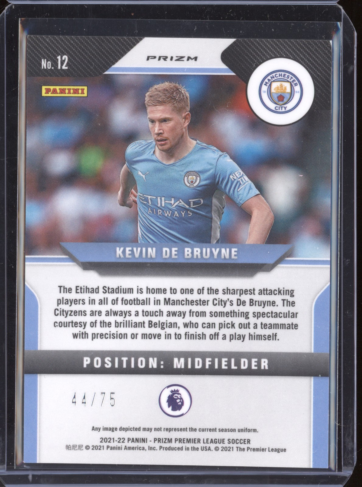 Kevin De Bruyne 2021-22 Panini P. League Blue Cracked Ice - The Hobby