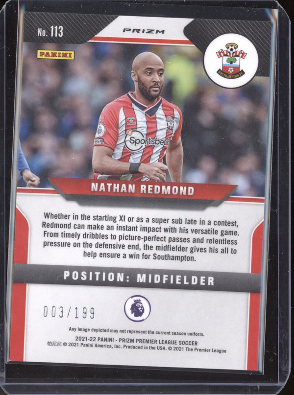 Nathan Redmond 2021-22 Panini Prizm Premier League Red Prizm 3/199