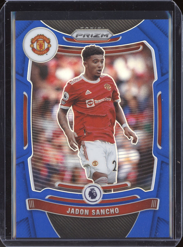 Jadon Sancho 2021-22 Panini Prizm Premier League Blue Prizm 187/340