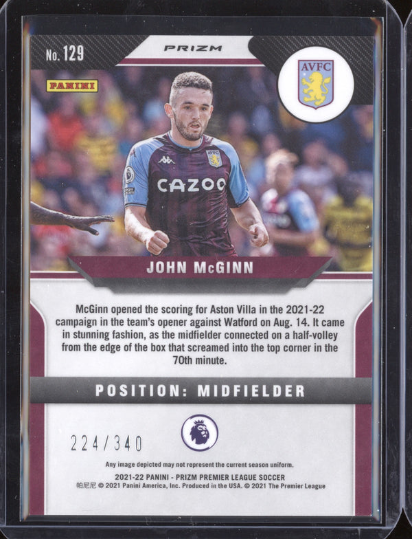 John Mcginn 2021-22 Panini Prizm Premier League Blue Prizm 224/340