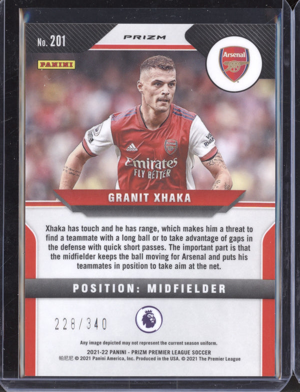 Granit Xhaka 2021-22 Panini Prizm Premier League Blue Prizm 228/340