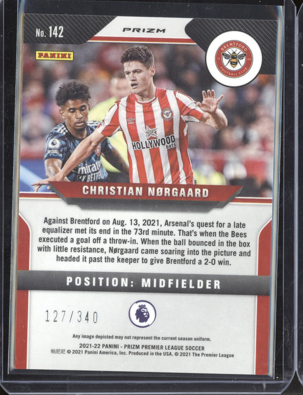 Christian Norgaard 2021-22 Panini Prizm Premier League Blue Prizm RC 127/340