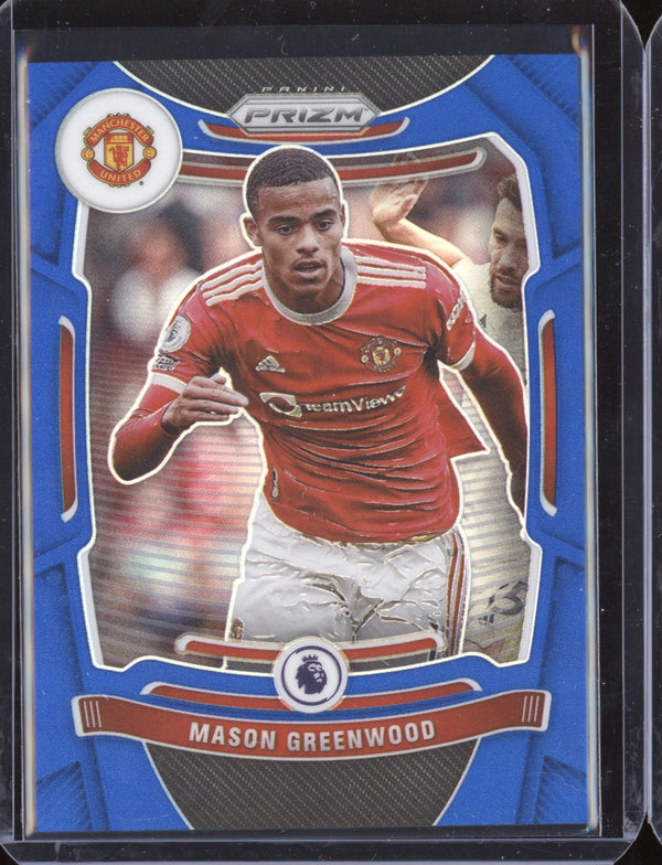 Mason Greenwood 2021-22 Panini Prizm Premier League Blue Prizm 51/340