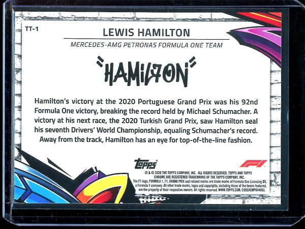 Lewis Hamilton 2020 Topps F1 Chrome Track Tags