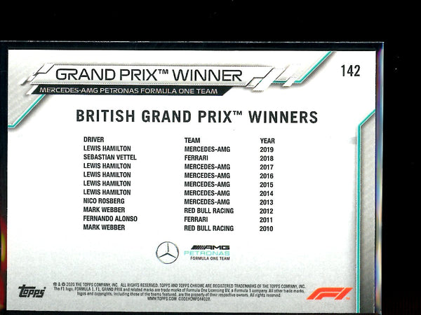 Lewis Hamilton 2020 Topps F1 Chrome Grand Prix Winner Great Britain