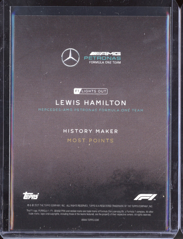 Lewis Hamilton 2021 Topps Lights Out History Maker Green 66/75
