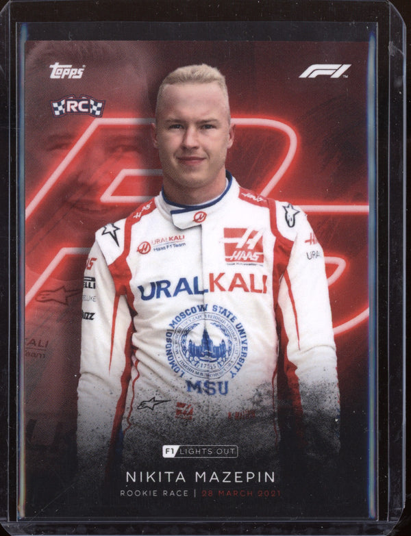 Nikita Mazepin 2021 Topps Lights Out Rookie Race RC