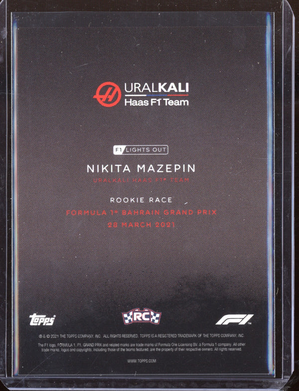 Nikita Mazepin 2021 Topps Lights Out Rookie Race RC