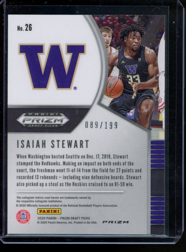 Isaiah Stewart 2020 Panini Prizm Draft Picks Blue Prizm RC 089/199