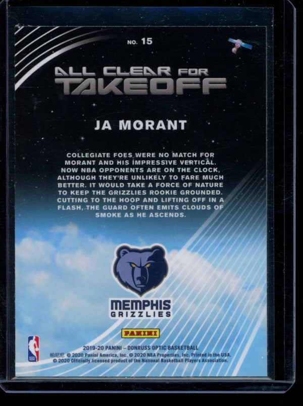 Ja Morant 2019-20 Panini Optic All Clear For Takeoff RC