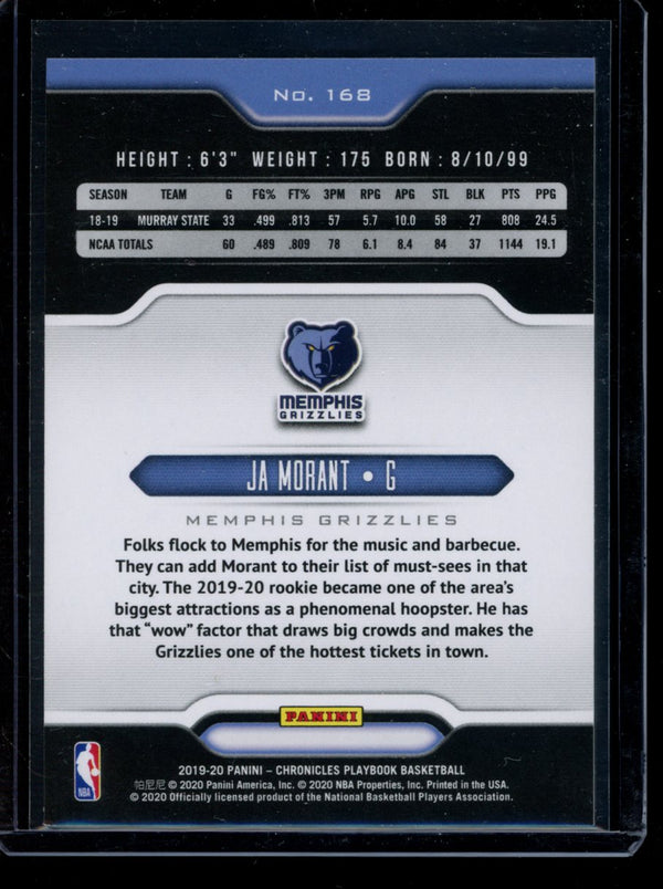 Ja Morant 2019-20 Panini Chronicles Playbook RC