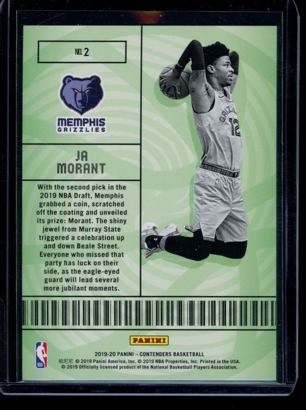 Ja Morant 2019-20 Panini Contenders Lottery Ticket RC