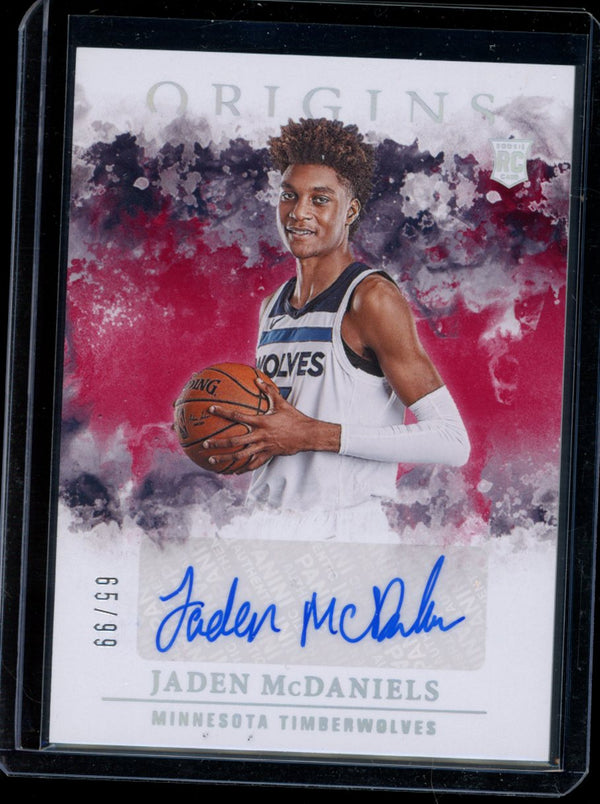 Jaden McDaniels 2020-21 Panini Origins Rookie Auto Red RC 65/99