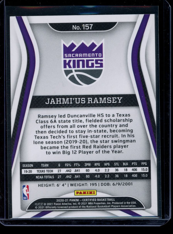 Jahmi'us Ramsey 2020-21 Panini Certified  RC