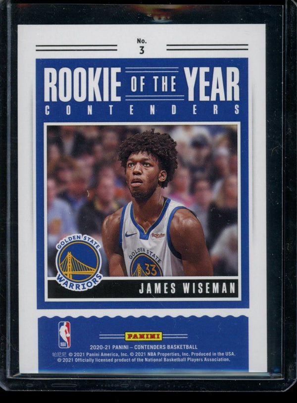 James Wiseman 2020-21 Panini Contenders ROTY Contenders RC