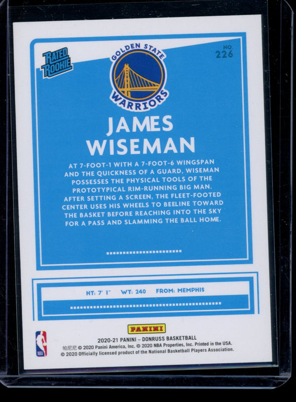 James Wiseman 2020-21 Panini Donruss Infinite RC