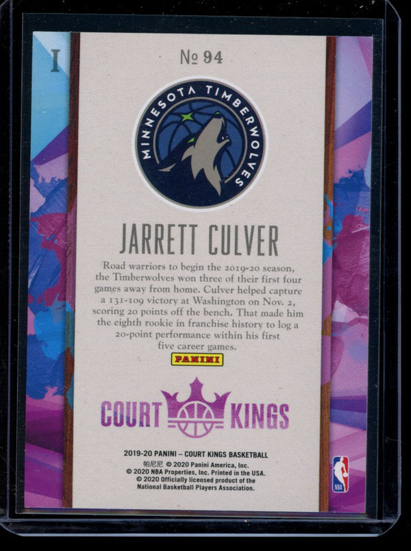 Jarrett Culver 2019-20 Panini Court Kings Level 1 RC