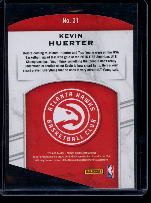 Kevin Huerter 2018-19 Panini Crown Royale Red Rookie Royalty RC 66/75