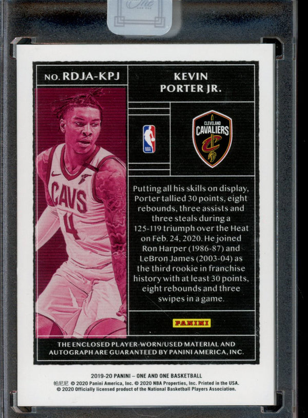 Kevin Porter Jr 2019-20 Panini One and One Rookie Dual Patch Auto RC 36/49