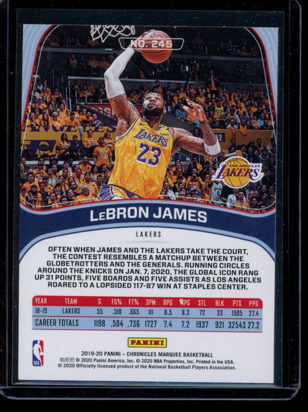 Lebron James  2019-20 Panini Chronicles Marquee Silver