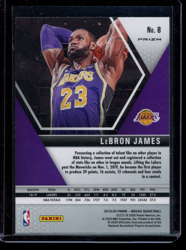 Lebron James  2019-20 Panini Mosaic Green Prizm