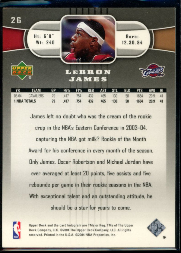 Lebron James  2004 Upper Deck Second Year