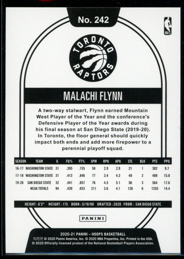 Malachi Flynn 2020-21 Panini Hoops RC