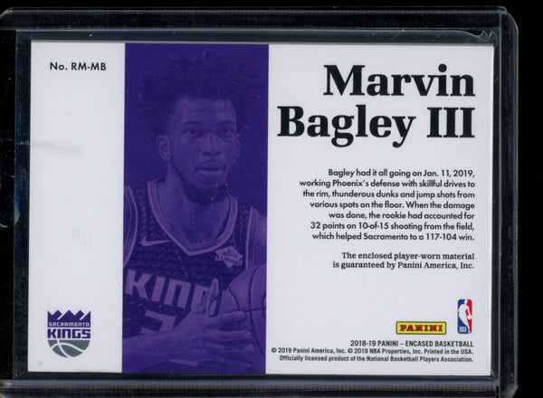 Marvin Bagley III 2018-19 Panini Encased Rookie Materials RC 22/99