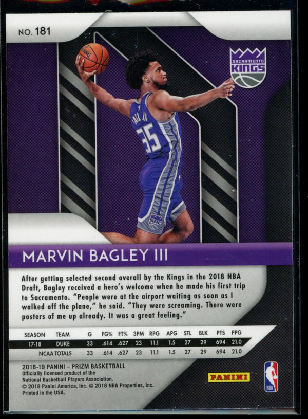 Marvin Bagley III 2018-19 Panini Prizm RC