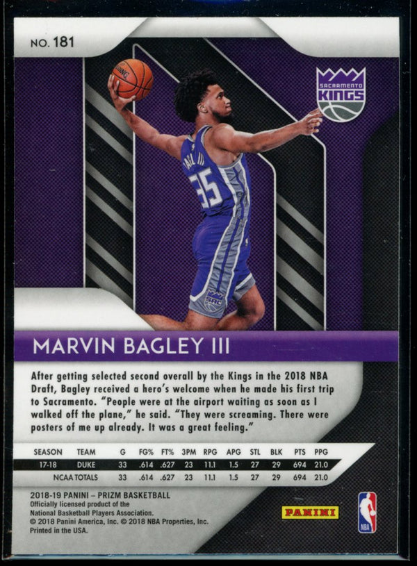 Marvin Bagley III 2018-19 Panini Prizm RC