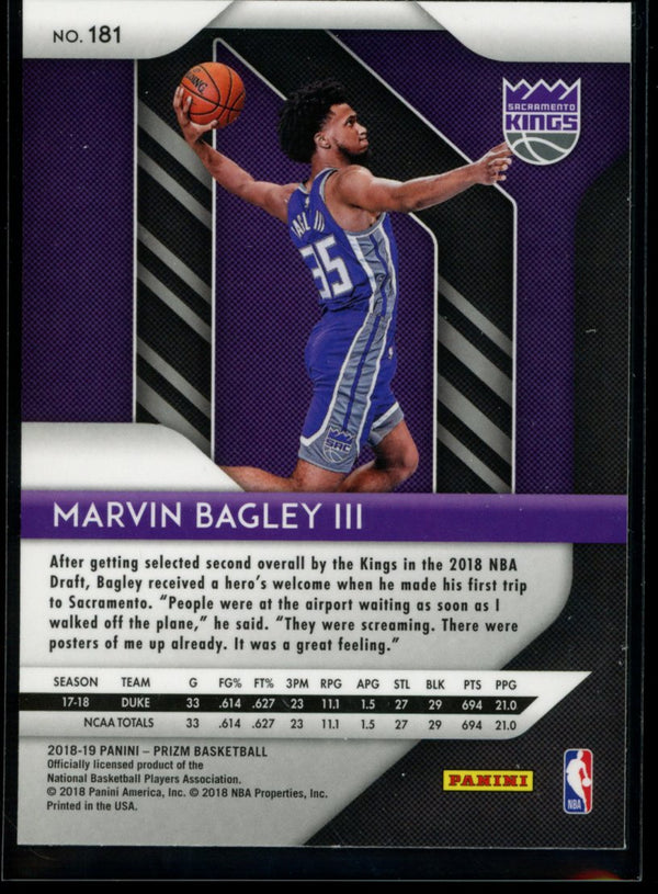 Marvin Bagley III 2018-19 Panini Prizm RC